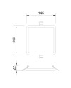SAONA * DOWNLIGHT LED CUADRADO - 12W - 3000K